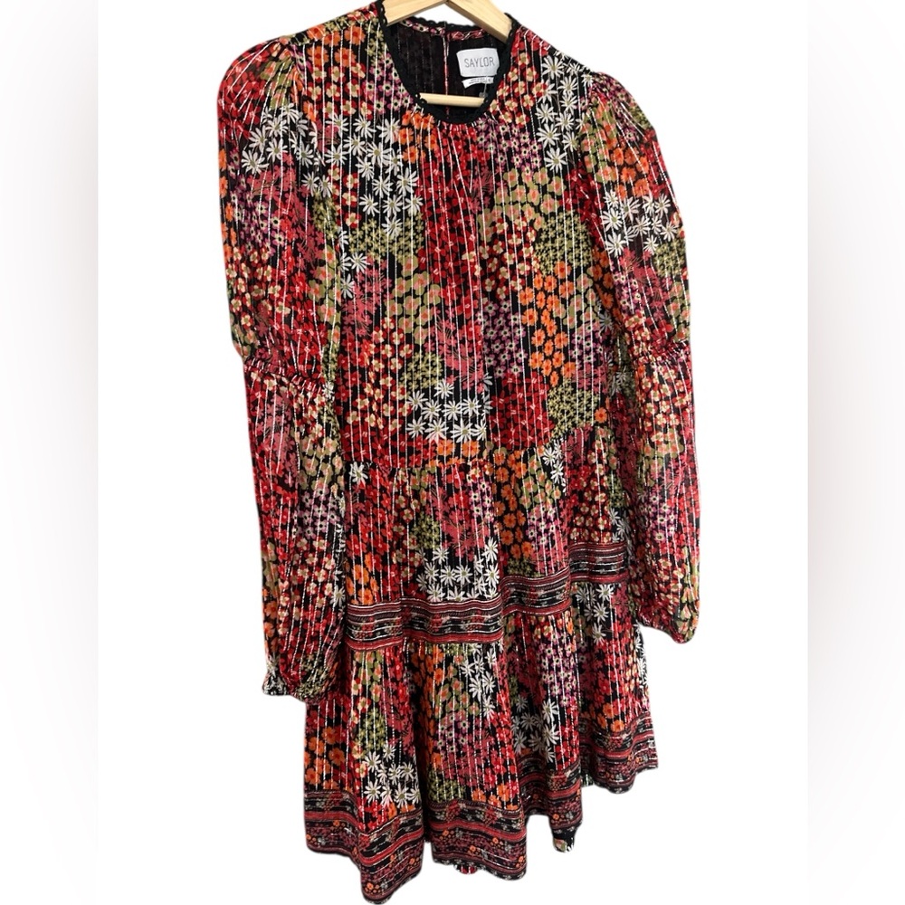 SAYLOR Talley Floral Print Long Sleeve Minidress In Multi - Picture 5 of 10